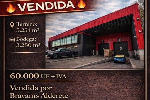 Propiedad industrial en Maipú con bodega de 3280 m2 y terreno de 5254 m2 vendida